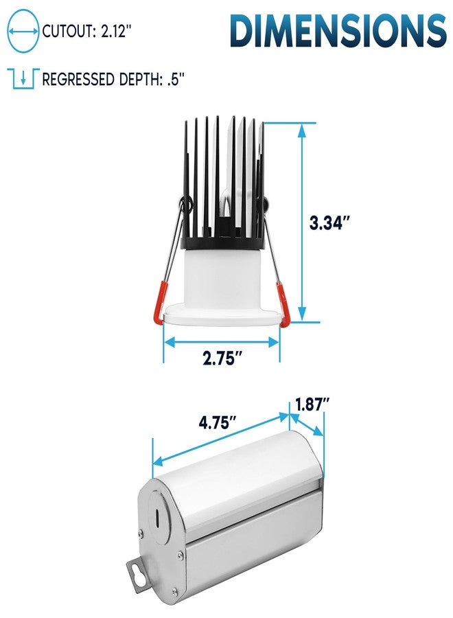 LUXRITE 1 Inch LED Recessed Canless Regressed Light with J-Box, 5CCT Selectable (2700K/3000K/3500K/4000K/5000K), 9W 800 Lumens, Dimmable Spotlight, IC Rated, Wet Rated, ETL Listed - Image 4