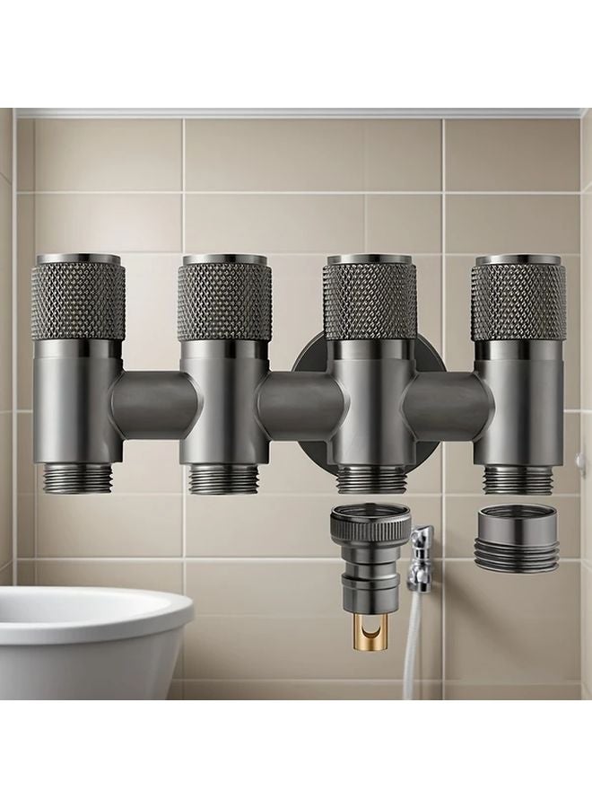 Gray Four Outlet Angle Valve Four Control Water Distribution Valve For Washing Machine - Image 2