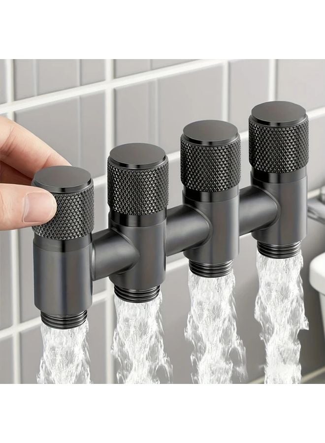 Gray Four Outlet Angle Valve Four Control Water Distribution Valve For Washing Machine - Image 3