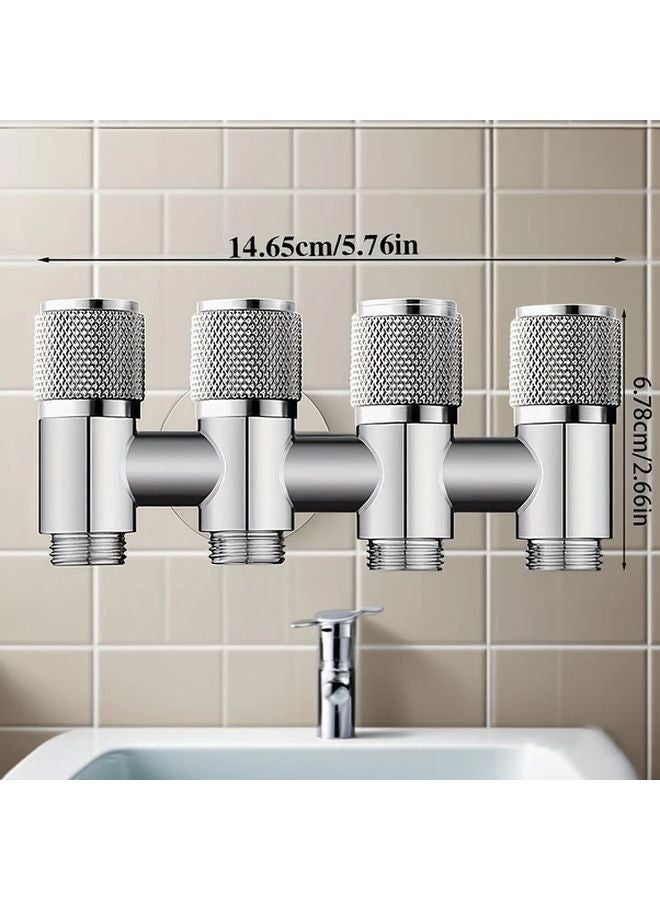 Gray Four Outlet Angle Valve Four Control Water Distribution Valve For Washing Machine - Image 4