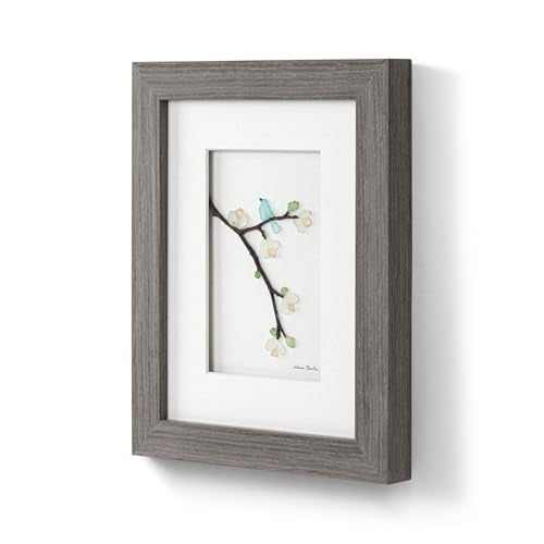 DEMDACO Summer Bluebird Wall Art by Sharon Nowlan - Nature-Inspired Art - Made with Composite Pebbles Mix - Easel Back Frame - Decor Showpiece - Glass Covering - Triangle-Style Hanger - Image 2