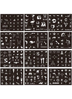 XMASIR Xmasir 296pcs Temporary Tattoo Stencils for Kids 12 Sheets Face and Body Paint Stencils Kit Girls Boys Glitter Tattoo Stencil for Kids Airbrush Templates School Show Birthdays Body Art Paint 