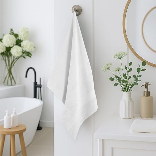 Earthy Fables Premium Bath Towel - 100% Combed Cotton, 600 GSM, Ultra Soft, Quick Dry and Highly Absorbent for Home, Travel and Acne-Prone Skin, 140 x 70 cm, White - Image 2