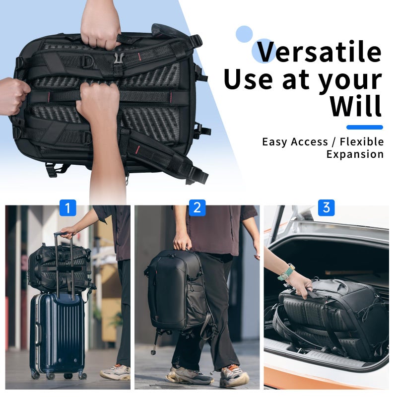 UURIG ULANZI BP09 Traker Camera Backpack • 22L • Versatile Camera Travel Bag • Quick Access • Well Organized Professional Photography Storage • Shoulder Backpack • for Sony/Nikon DSLR Cameras - Image 4