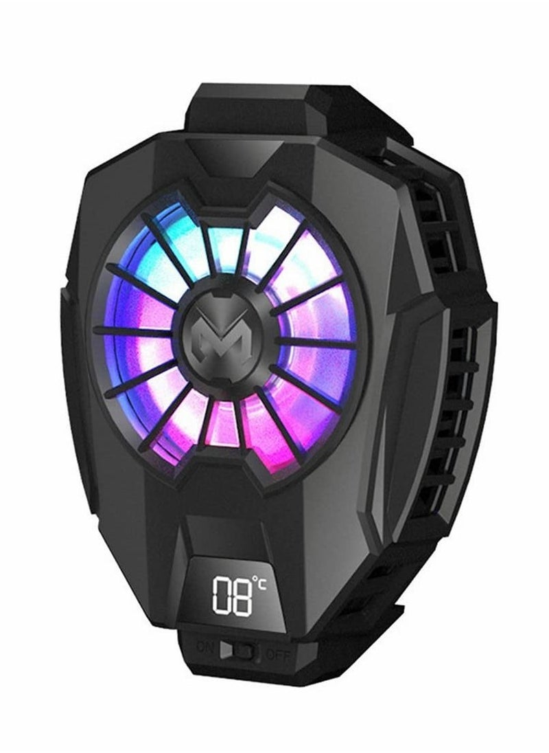 Mobile Phone Cooler, Semi Conductor Heatsink Cellphone Cooling Fan for Gaming/Video Live/Vlog, Support 65-85mm Wide Smartphone Black Mobile Radiator Cooler - Image 1