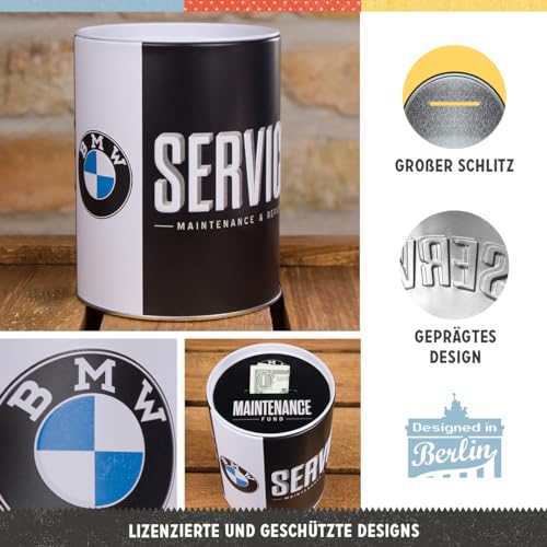 Nostalgic Art Nostalgic-Art Retro Money Box, 33.8 oz, Official License Product (OLP), BMW – Service – Gift idea for BMW Fans, Metal Piggy Bank, Vintage Design - Image 2