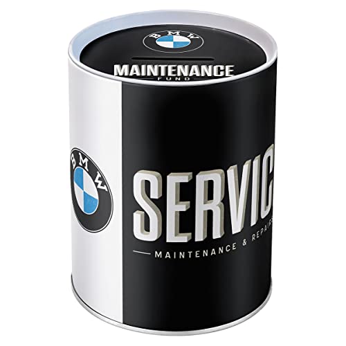 Nostalgic Art Nostalgic-Art Retro Money Box, 33.8 oz, Official License Product (OLP), BMW – Service – Gift idea for BMW Fans, Metal Piggy Bank, Vintage Design - Image 1