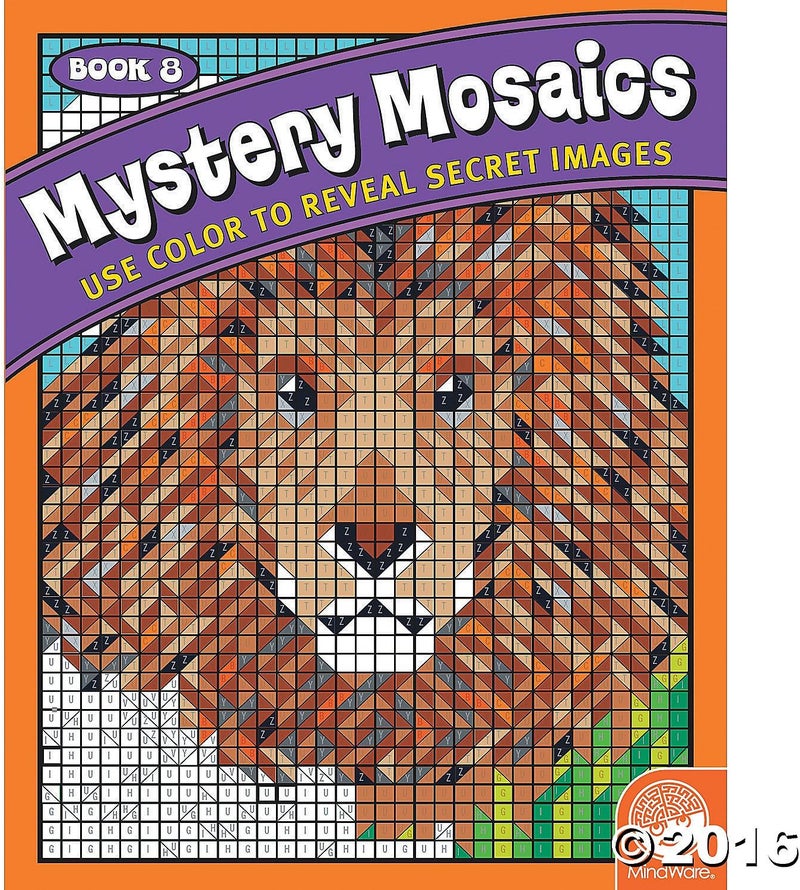 Color by Number Mystery Mosaics Book 8 – Creative Hidden-Image Coloring Activity Book for Kids and Adults, Ages 6+