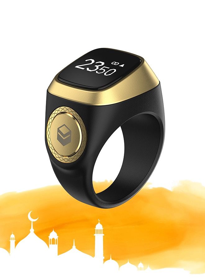 iQIBLA - Smart Tasbih Zikr1 Lite Ring - Black - 18mm - Image 1