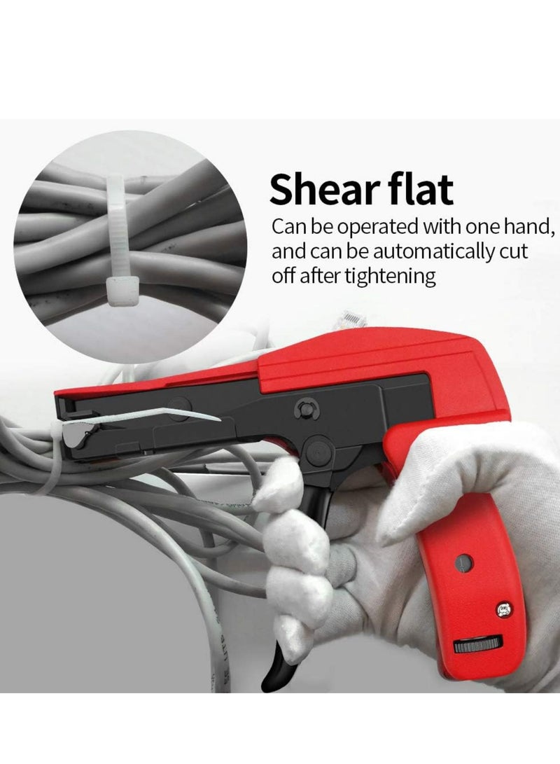 SYOSI Cable Tie Gun, Ergonomic Hand Operated Zip Tie Gun [Premium], Sharp and Wear Resistant, Cable Wire Fastening and Cut-Off Tie Tool, Special for Cut Plastic Nylon Ties, Red, 6.3 Inches Length  - Image 3