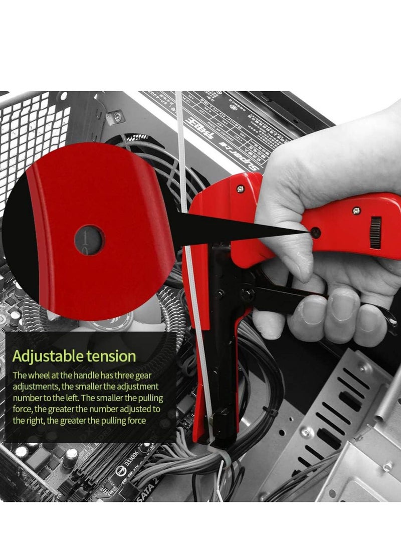 SYOSI Cable Tie Gun, Ergonomic Hand Operated Zip Tie Gun [Premium], Sharp and Wear Resistant, Cable Wire Fastening and Cut-Off Tie Tool, Special for Cut Plastic Nylon Ties, Red, 6.3 Inches Length  - Image 4