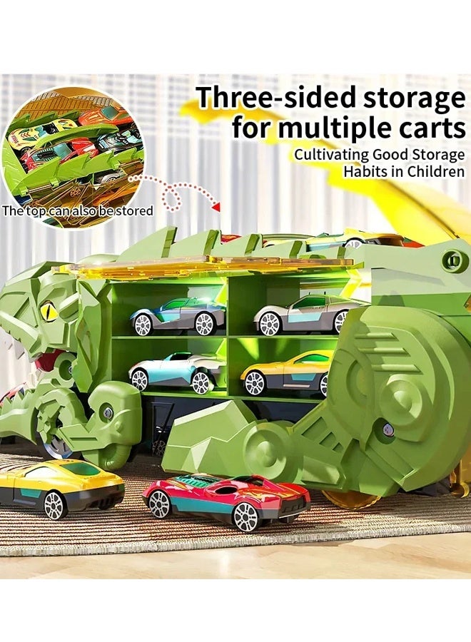 ألعاب الديناصورات للأطفال من عمر 2 إلى 4 سنوات، ألعاب للأولاد الصغار، شاحنة حاملة الديناصورات مع 8 مركبات سيارات، ألعاب للأطفال الصغار تعمل بالاحتكاك 1 2 3 4 5 سنوات مع ضوء وامض وصوت - Image 4