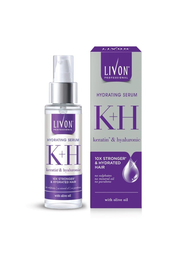 ليفون سيروم ليفون الاحترافي المرطب للنساء والرجال | مع الكيراتين وحمض الهيالورونيك وزيت الزيتون | لشعر أقوى ورطب وخالي من التجعد | خالٍ من البارابين والكبريتات والزيوت المعدنية | لجميع أنواع الشعر | 100 مل - Image 1