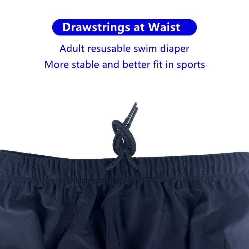 AQX Reusable Adult Swim Diapers Special Needs, Washable Cloth Diapers Leakproof, Swimmers Nappy Trunks Pull Ups for Incontinence Protection Unisex (2XL, Blue) - Image 4