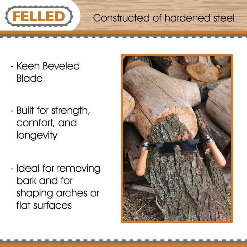 Felled Draw Shave Knife â€“ 5in Straight Draw Knife Straight Draw Shave Tool Woodworking Debarking Hand Tool - Image 4