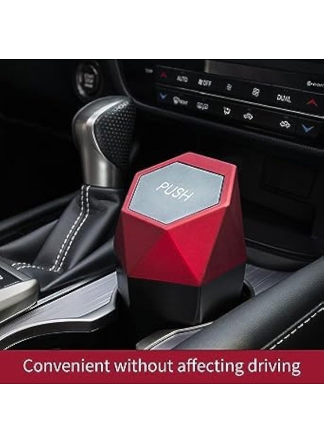 CAZADORA Car Trash Can – Diamond Pattern Portable Car Bin with Automatic Lid for Hands-Free Disposal, Compact & Stylish Red Car Garbage Container, Easy-to-Clean Plastic Interior, Leak-Resistant Liner-Compatible Design, Multi-Use Small Trash Bin for Car, Home & Office, Secure Fit for Cup Holders & Consoles, Anti-Spill & Odor-Minimising Cover, Lightweight 0.16 kg, Dimensions 20×9×9 cm — Practical Car Gadgets & Accessories for Drivers in KSA, Perfect Gift for Commuters, Families, Ride-Share & Taxi Use, Organise Your Vehicle Interior Effortlessly with CAZADORA Quality and Modern Diamond Texture Finish (RED) - Image 4