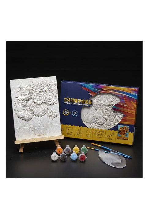 3D RELIFE ART PAINTING SET DIY FLOWERS