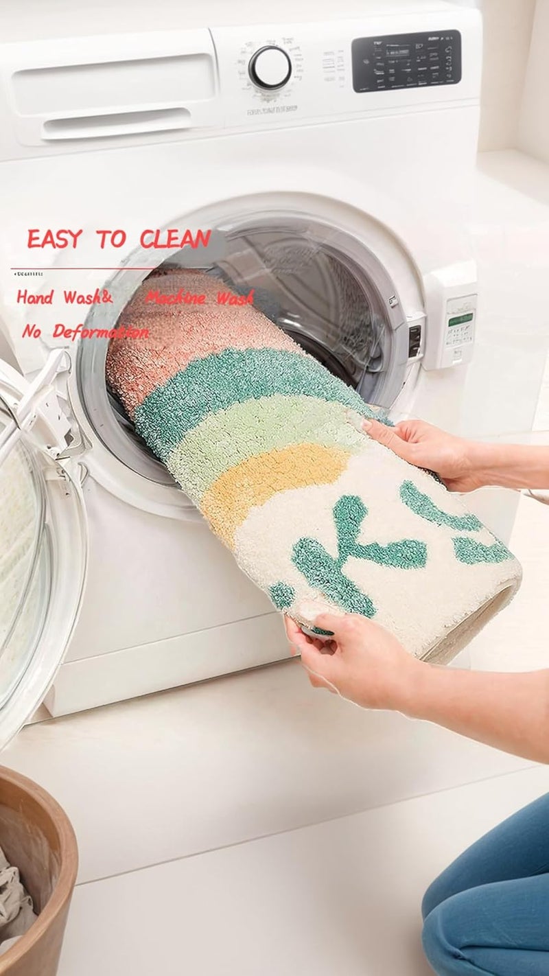 Sweet Seven Colorful Semicircle Bathroom Carpet - Lucky Rainbow Design - Image 3