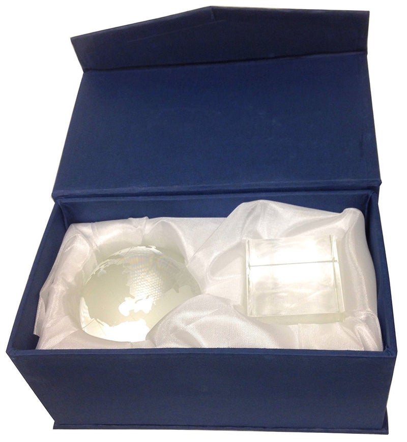 Amlong Crystal World Globe (2.2 inch Diameter) On Crystal Display Stand Base - 3.75 inches Tall - Image 4