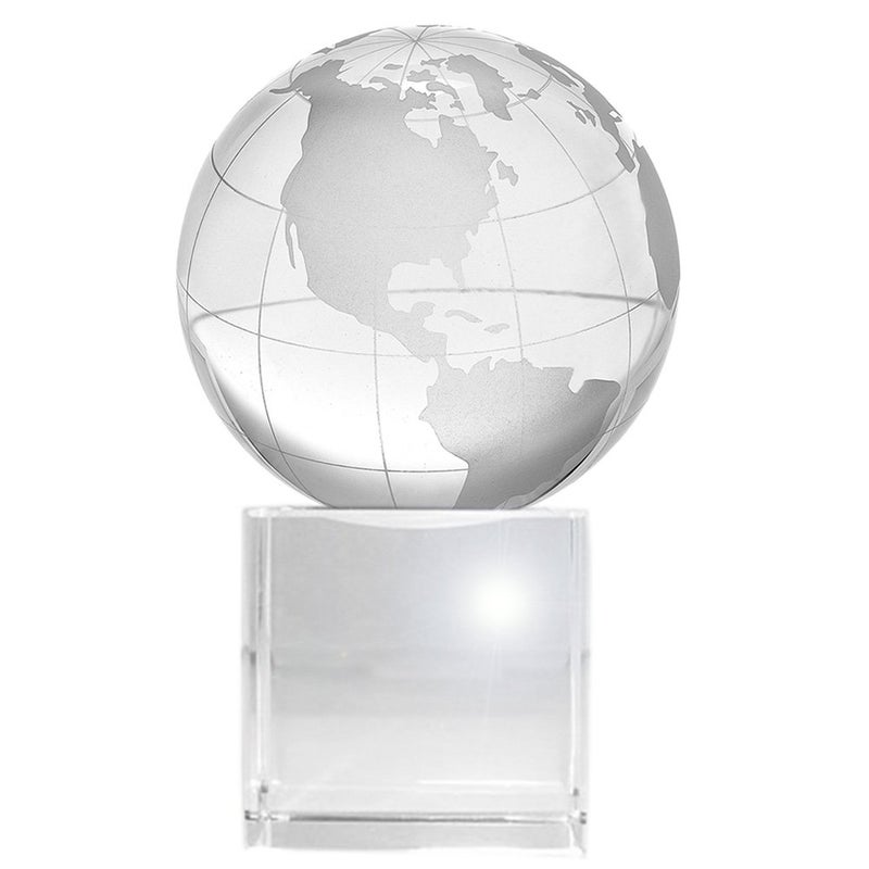 Amlong Crystal World Globe (2.2 inch Diameter) On Crystal Display Stand Base - 3.75 inches Tall - Image 1
