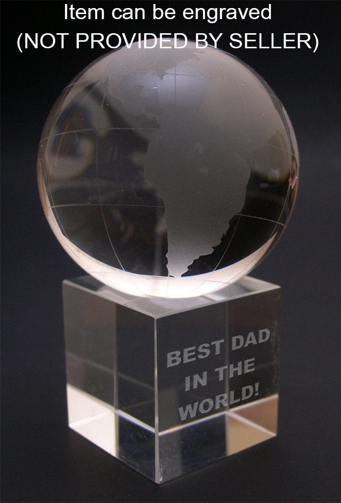 Amlong Crystal World Globe (2.2 inch Diameter) On Crystal Display Stand Base - 3.75 inches Tall - Image 3