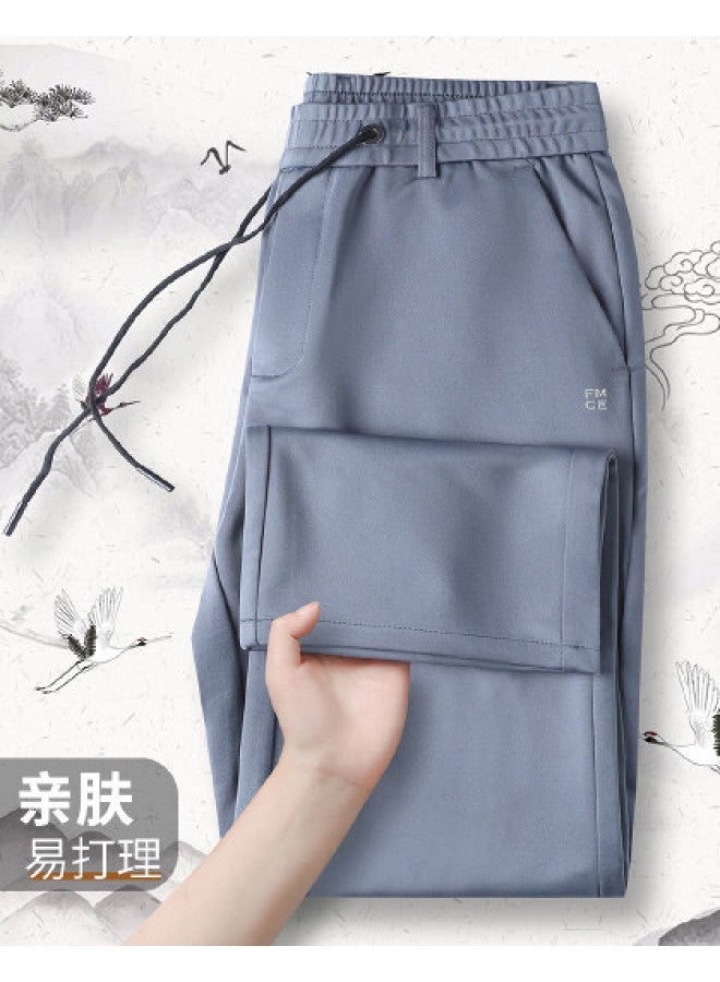 Fomoce men's Fashion Casual Drawstring Slightly Stretch Breathable Zip Pocket Pants For Spring/summer - Image 1
