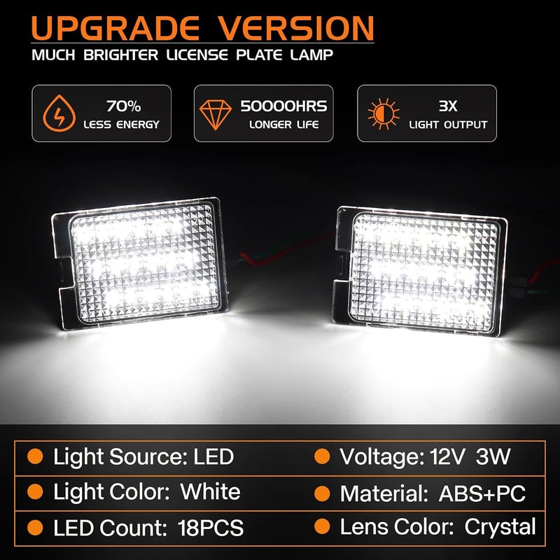 FetonAuto LED License Plate Lights Assembly Compatible with 2014-2024 Dodge Durango Pickup Truck Rear Tag Lamp Replacement, 6000K White, 2PCS - Image 2