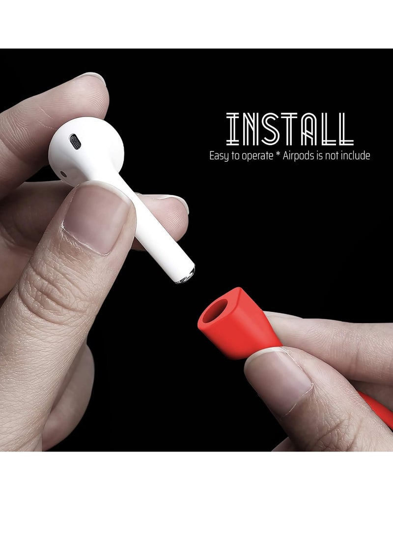 Generic Colorful Magnetic Straps For AirPods Soft Silicone Lanyard Compatible With Airpods - Red  - Image 3