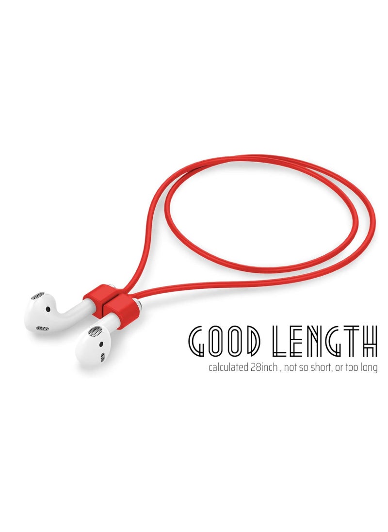Generic Colorful Magnetic Straps For AirPods Soft Silicone Lanyard Compatible With Airpods - Red  - Image 4