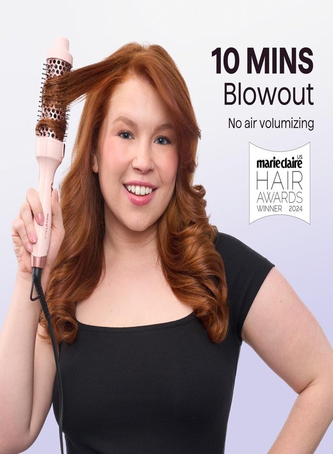 wavytalk فرشاة حرارية محدثة من ويفي توك، 1.5 بوصة، فرشاة دائرية حرارية سريعة تعطي نتائج صالون، تقليل التجاعيد الأيونية يجعل الشعر أكثر لمعانًا ونعومة (وردي جيل الألفية) - Image 2