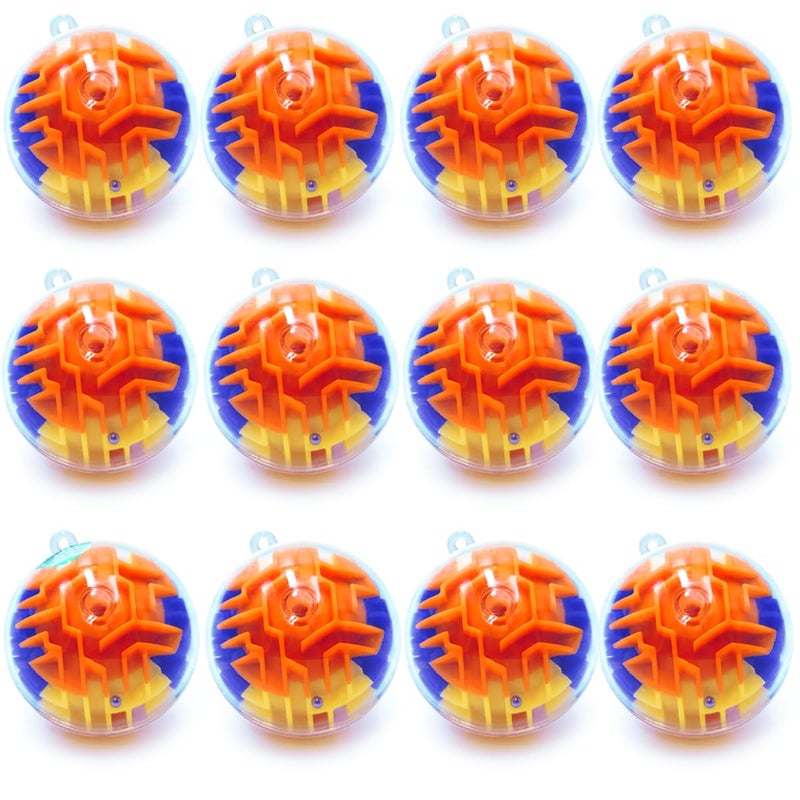 Yomwet 12 Pieces Maze Ball 3D Maze Puzzle Brain Teasers GamesMini Gravity 3D Maze Ball Hard Challenges Game LoverTraining Labyrinth Toys Gifts for Students Teens Adults Kids Educational Toy - Image 2