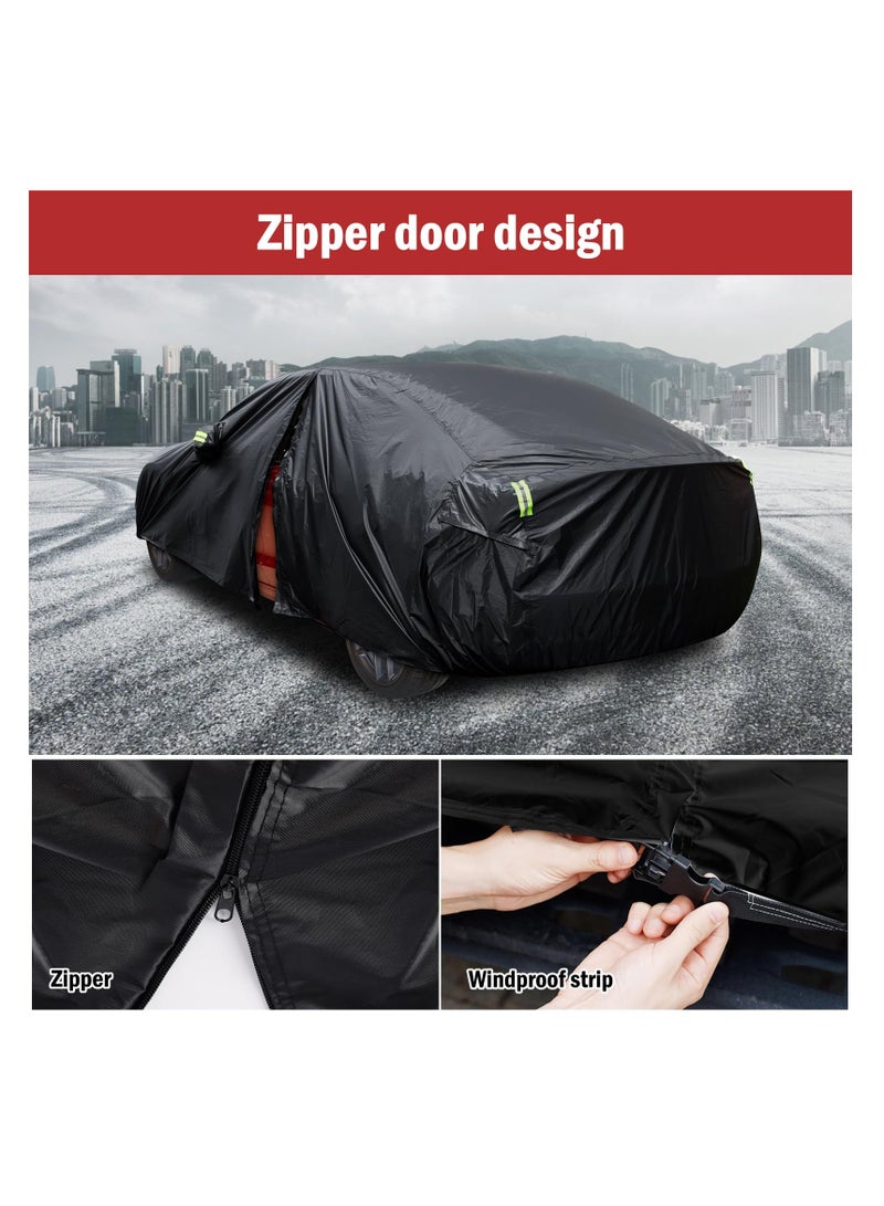 SYOSI Car Cover for Tesla Model 3 Waterproof All Weather Protection Full Exterior Cover Rain Snow UV Protection with Charging Port Ventilated Mesh Door Zipper(Black) - Image 3
