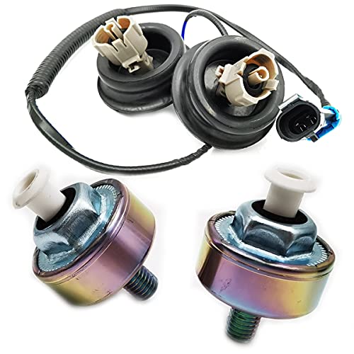 DEVMO 12589867 12601822 2 Knock Sensor with Harness Pair Kit Compatible with Chevy Silverado1500 Tahoe Express Suburban GMC Savana Sierra Cadillac Buick - Image 1