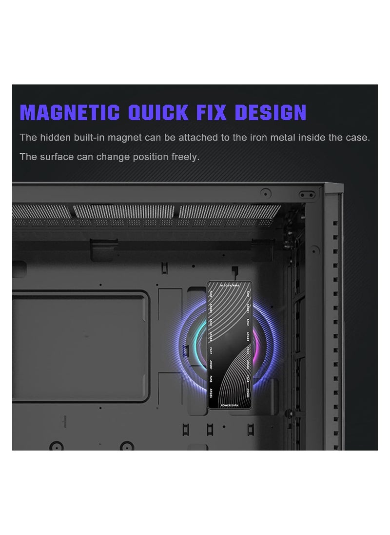 KASTWAVE - ARGB Fan HUB Controller, PWM Fan Hub Support 8 Groups of Fans for Addressable 5V 3Pin ARGB & 12V 4Pin PWM, 2-in-1 RGB Case Fan Hub with Hidden Magnetic Base and SATA Power - Image 1