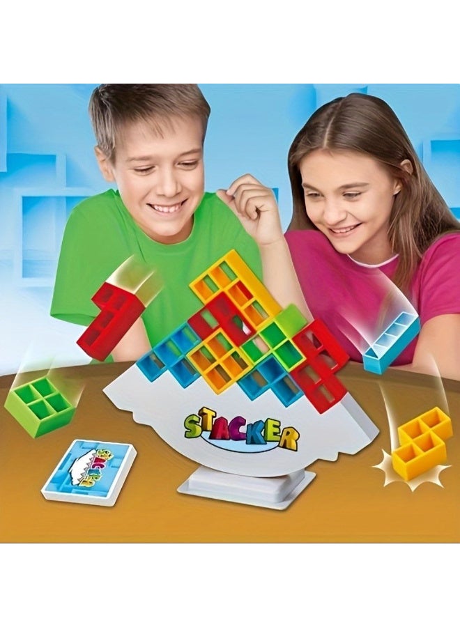 Stacker Game 🎲🧩 Test your balance and focus with this entertaining challenge game! - A fun group game that involves drawing cards and completing challenges. - Develops eye-hand coordination and concentration skills. - Ideal for children and adults. Challenge your friends... and keep the tower from falling! 🏗💥 - Image 2