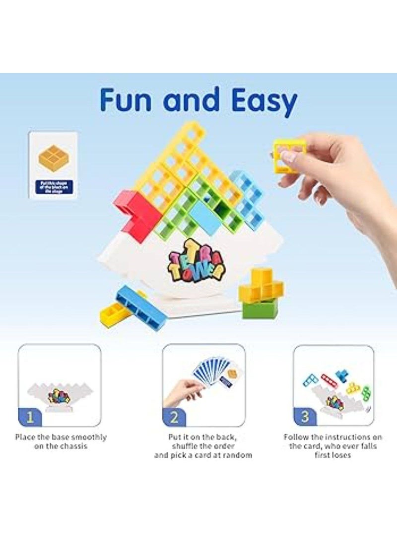 Stacker Game 🎲🧩 Test your balance and focus with this entertaining challenge game! - A fun group game that involves drawing cards and completing challenges. - Develops eye-hand coordination and concentration skills. - Ideal for children and adults. Challenge your friends... and keep the tower from falling! 🏗💥 - Image 1