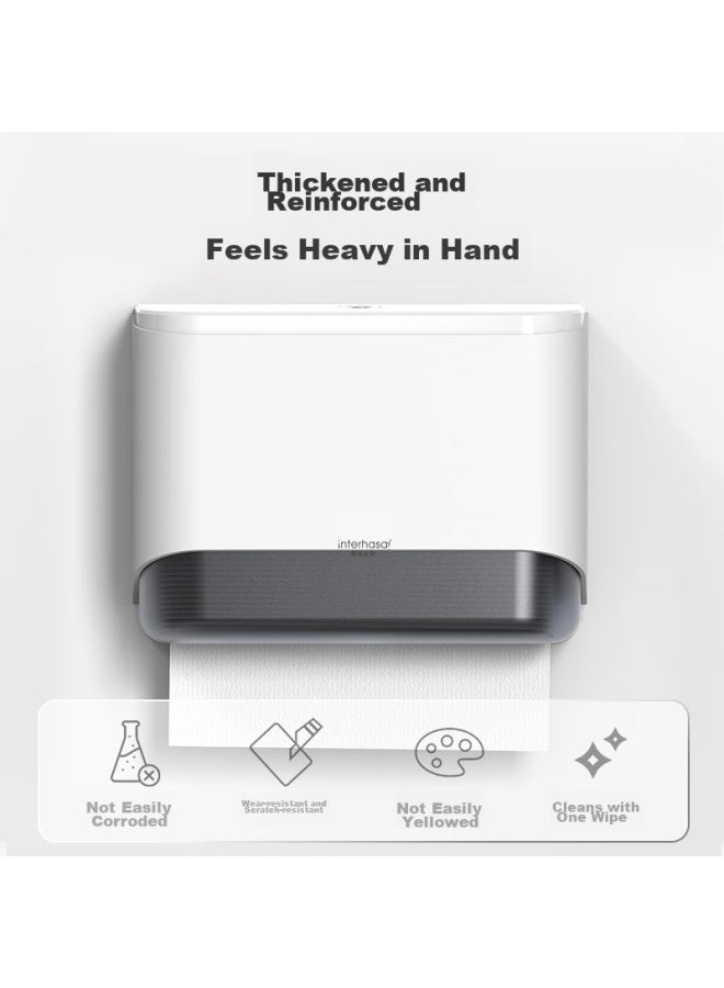 Interhasa! E6012 Wall-mounted Bathroom Hand Towel Dispenser, Toilet Paper Holder, Restroom Tissue Box, No Drilling Required - Image 5