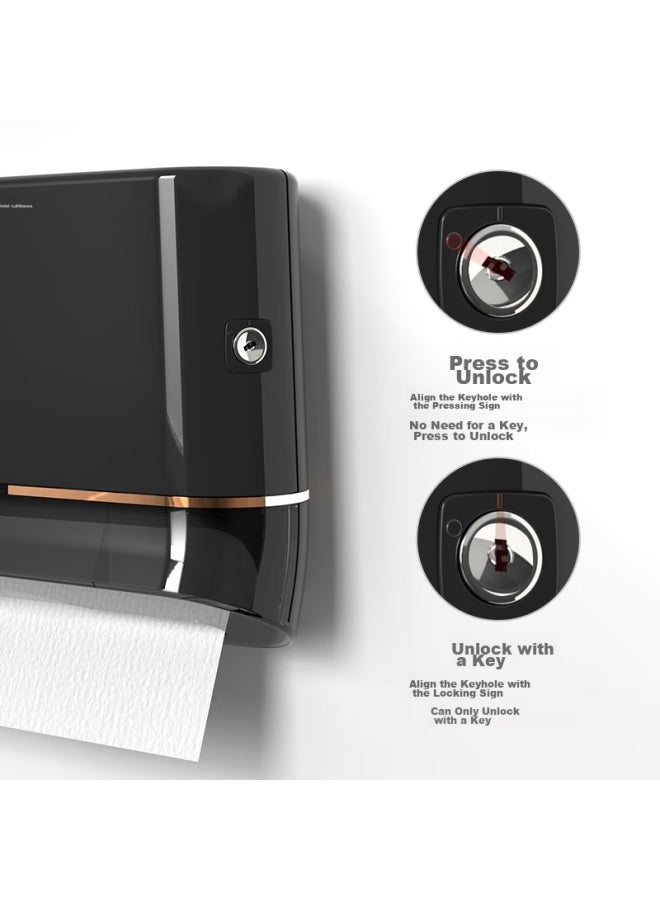 Interhasa! E6012 Wall-mounted Bathroom Hand Towel Dispenser, Toilet Paper Holder, Restroom Tissue Box, No Drilling Required - Image 2