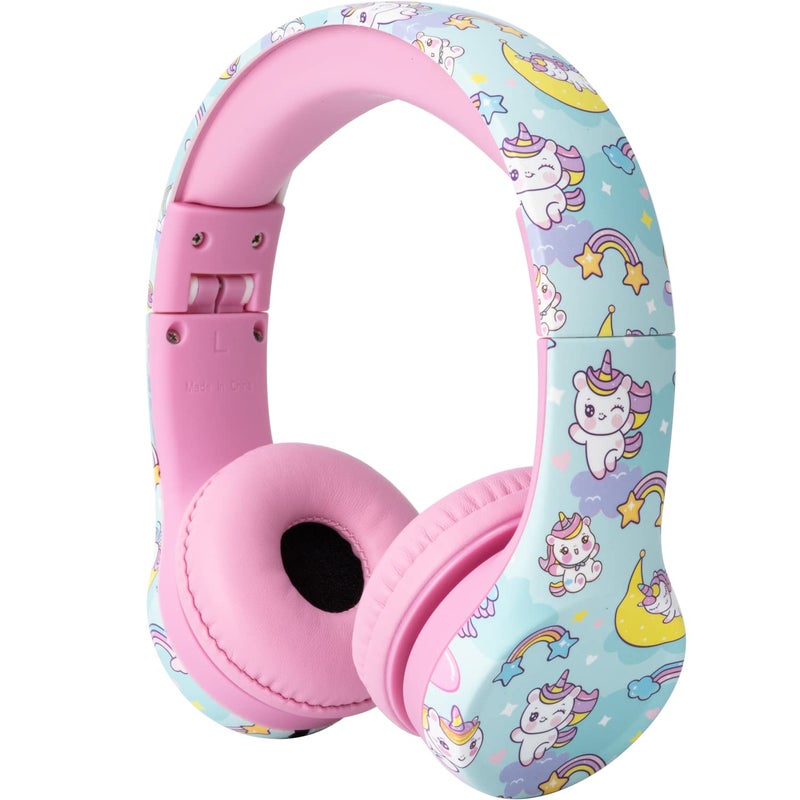 Snug Play+ Kids Headphones â€“ Volume Limited 93dB for Safe Listening â€“ Foldable, Durable Headphones for Toddlers, Boys & Girls â€“ Tangle-Free Cord â€“ Ideal for Travel, School, Tablets - Unicorns - Image 1