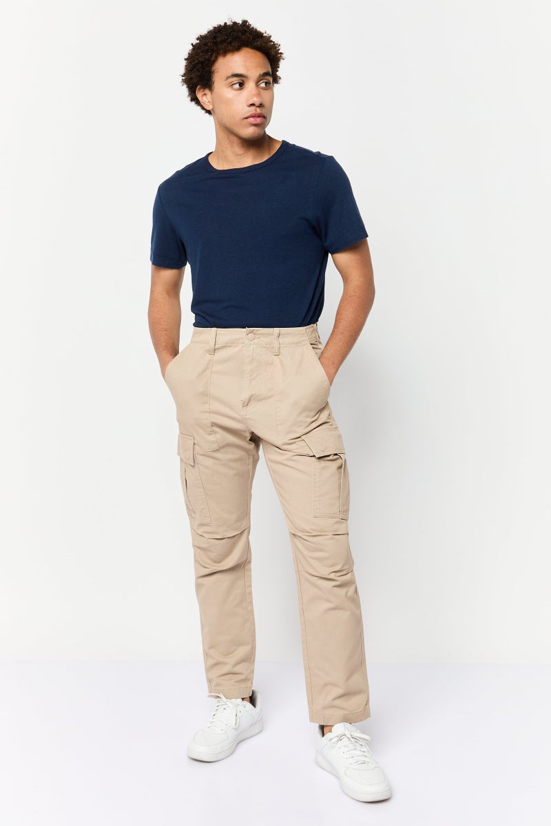 Celio سروال كارجو عادي للرجال، بيج - Image 2