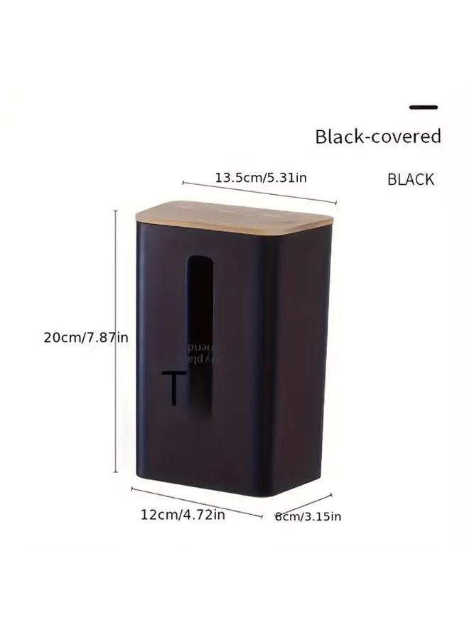 Black Wall Mounted Tissue Box Hole Free Installation Waterproof Anti Shock For Kitchen Bathroom Storage - Image 5