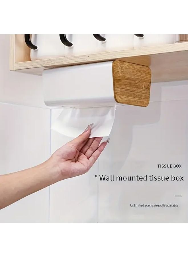 Black Wall Mounted Tissue Box Hole Free Installation Waterproof Anti Shock For Kitchen Bathroom Storage - Image 2