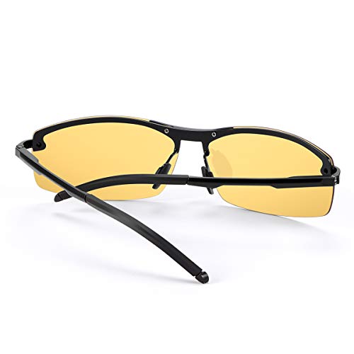 YIMI Men's photochromic lenses Polarized Driving Sunglasses transition safety Eyewear Day and Night Vision Glasses For Women (photochromic/Black Frame Yellow lens) - Image 5