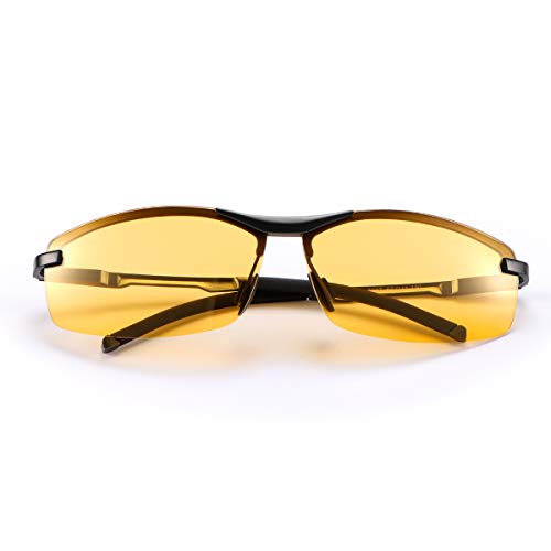 YIMI Men's photochromic lenses Polarized Driving Sunglasses transition safety Eyewear Day and Night Vision Glasses For Women (photochromic/Black Frame Yellow lens) - Image 4