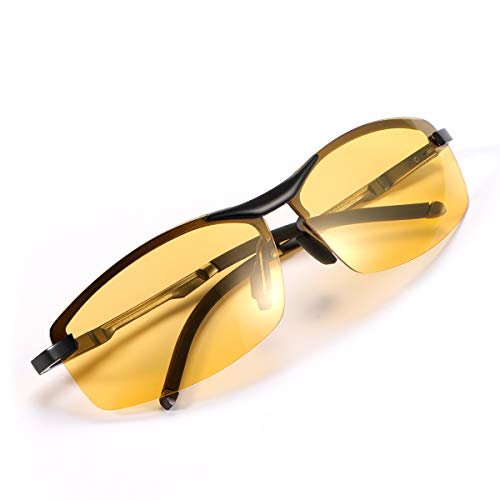 YIMI Men's photochromic lenses Polarized Driving Sunglasses transition safety Eyewear Day and Night Vision Glasses For Women (photochromic/Black Frame Yellow lens) - Image 1