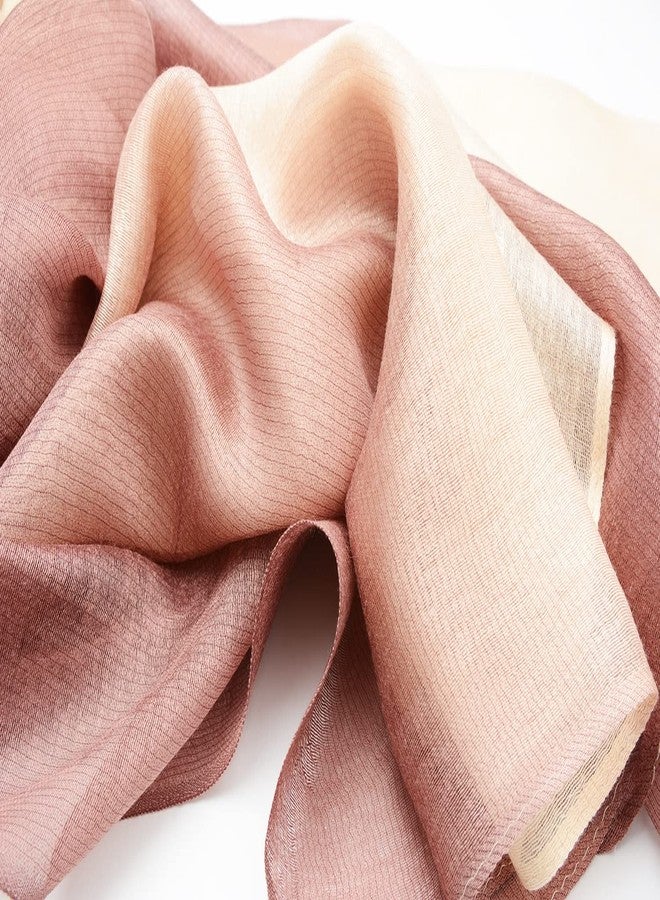 سناج ستار وشاح SNUG STAR من القطن والحرير، وشاح أنيق وناعم بألوان متدرجة للنساء (متدرج - بيج) - Image 2