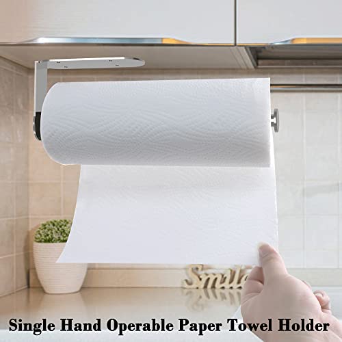 GMCOZY Paper Towel Holder Under Cabinet Mount Self Adhesive Kitchen Countertop Wall Mount Paper Towel Holders Rack with Damping Brushed Nickel Stainless Steel Resistant Corrosion & Rust - Image 5