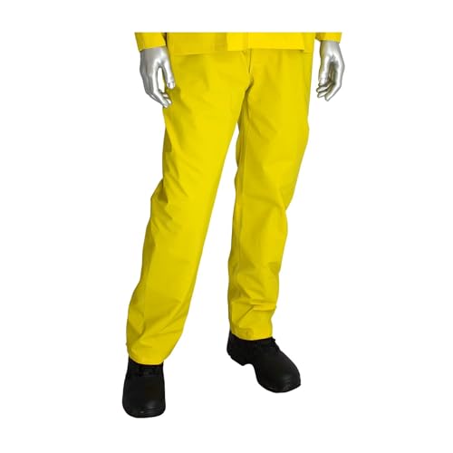 Xpose Safety Heavy Duty Yellow Rain Suit 3pc – .35mm PVC 48in Raincoat Jacket with Detachable Hood and Pants - Waterproof - Storm Weather, Raining, Fishing, Wet Work Conditions - XL - Image 3