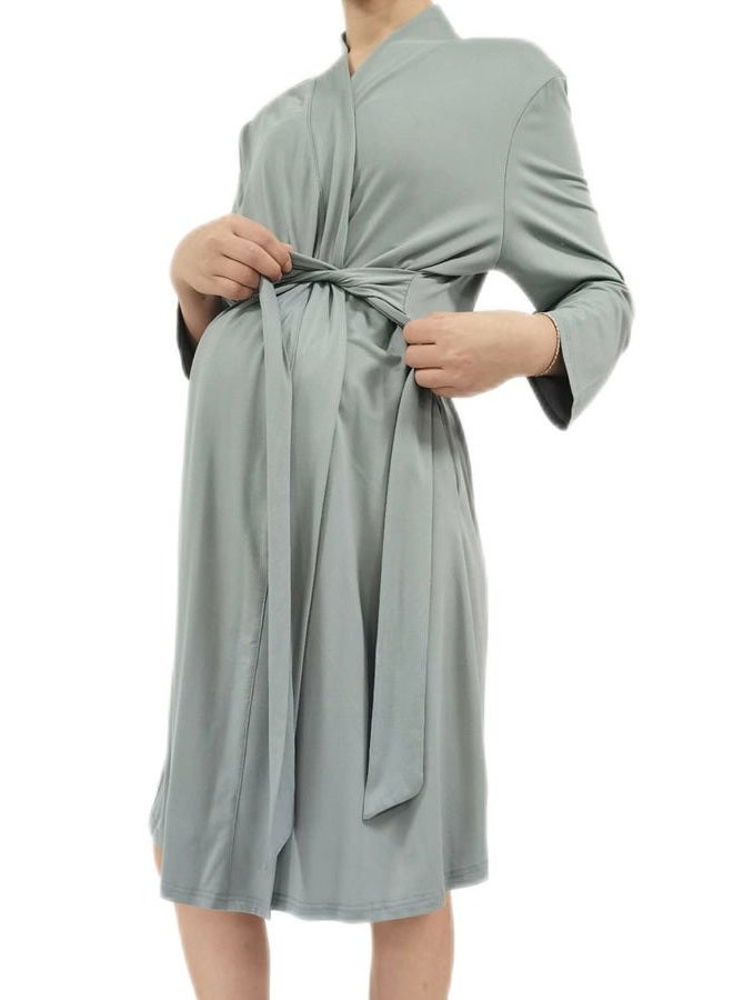 SUFEINI Maternity Robes and Matching Swaddle Blanket Set, Women Mommy Postpartum Robe Hospital Labor and Delivery Gown - Image 5