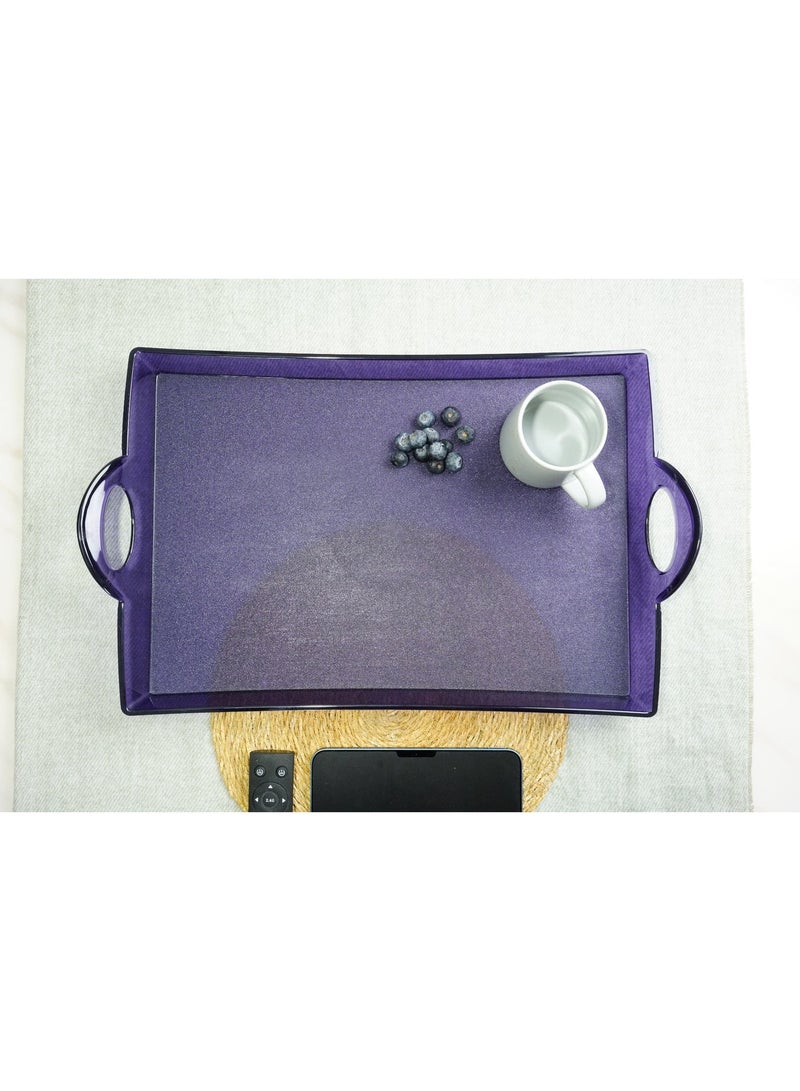 Saudi-Made Clear acrylic Serving Tray with Handles – Elegant Decorative Tray for Coffee Tables, Tea Serving, and Storage – 49 × 30 × 4 cm – Heavy-Duty & Break-Resistant - Image 1